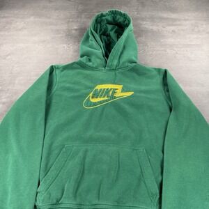 Nike Hoodie Youth Kids XL Green Yellow Club‎ Fleece Sweatshirt SB Skate Baggy